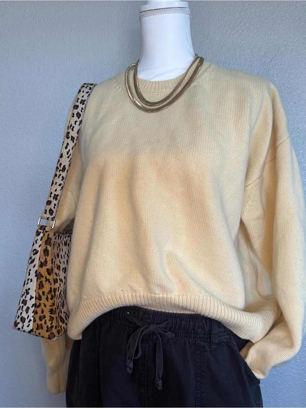 Women’s designer butter yellow Crewneck Sweater